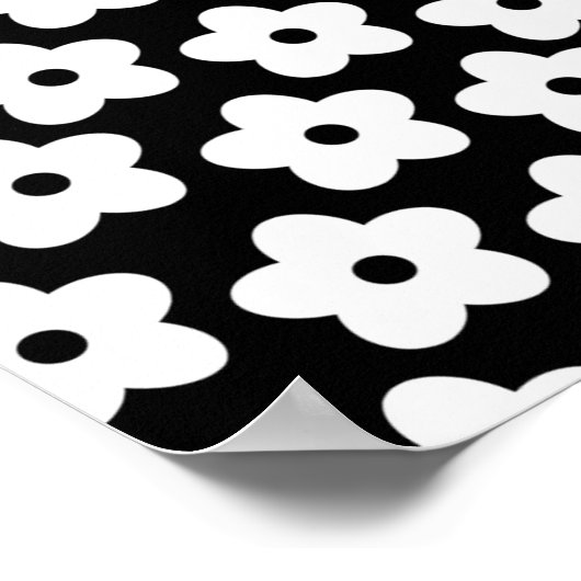 Y2K-patroon zwart-wit Poster (Hoek)