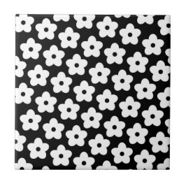 Y2K-patroon zwart-wit Tegeltje