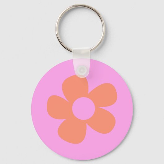 Y2k Preppy Hot Pink Flower Sleutelhanger (Voorkant)