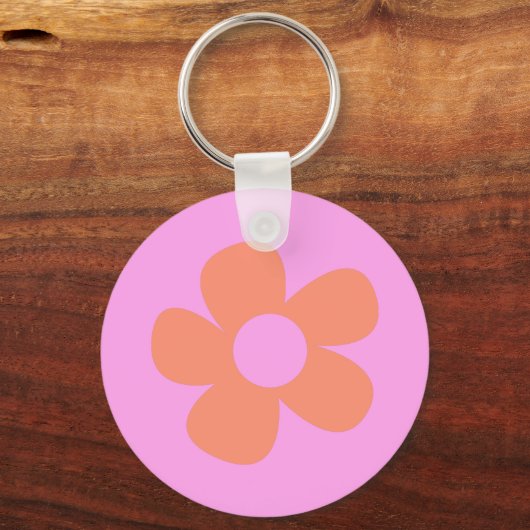 Y2k Preppy Hot Pink Flower Sleutelhanger (Voorkant)