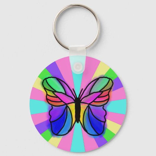Y2K Psychedelic Butterfly Sleutelhanger (Voorkant)