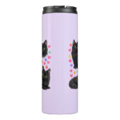 y2k rainbow hearts black cat kawaii cute thermosbeker (Achterkant)