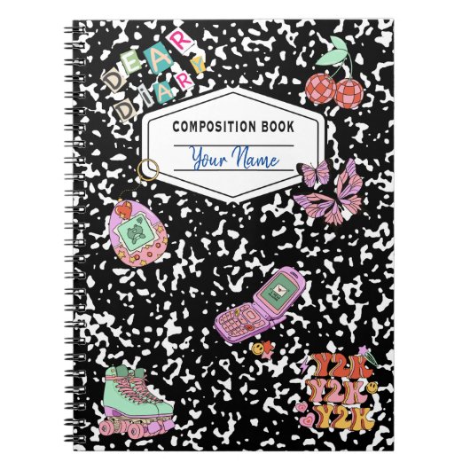 Y2K Retro Compositie Notitieboek (Voorkant)