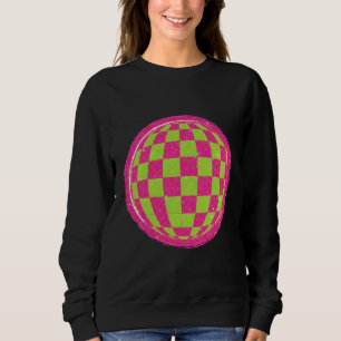 Y2K Retro Glitter Gedecoreerde Checker Globe Trui