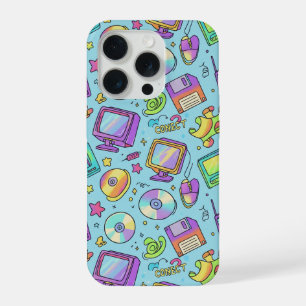 Y2K Retro Tech Esthetisch Patroon Hoesje iPhone 15 Pro Case