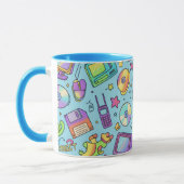 Y2K Retro Tech Esthetische Doodle Koffiemok Mok (Links)