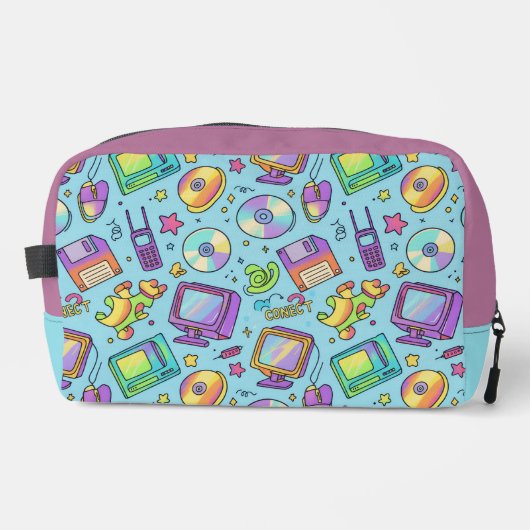 Y2K Retro Tech Esthetische Doodle Make-uptas Toilettasje (Voorkant)