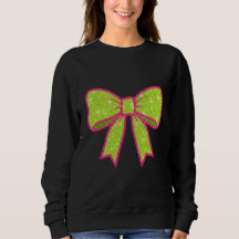 Y2K Retro Vibe Roze en Groene Kerst Strik