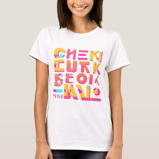 Y2K Revival Glitch Design - Neon Nostalgie T-shirt (Voorkant)