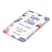 Y2K Roze Paarse 2000s Retro Tech De datum opslaan Magneet (Linkerzijde)