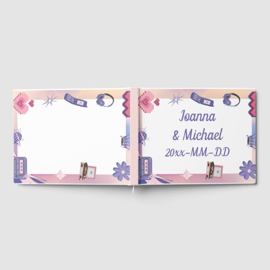 Y2K Roze Paarse 2000s Retro Tech Geek Liefde Bruil Gastenboek (Volledig)