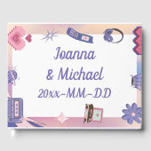 Y2K Roze Paarse 2000s Retro Tech Geek Liefde Bruil Gastenboek (Voorkant)