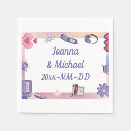 Y2K Roze Paarse 2000s Retro Tech Geek Liefde Bruil Servet