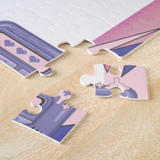 Y2K Roze Paarse 2000s Retro Tech Geek Opslagdatum Legpuzzel (Zijkant)