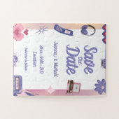 Y2K Roze Paarse 2000s Retro Tech Geek Opslagdatum Legpuzzel (Horizontaal)