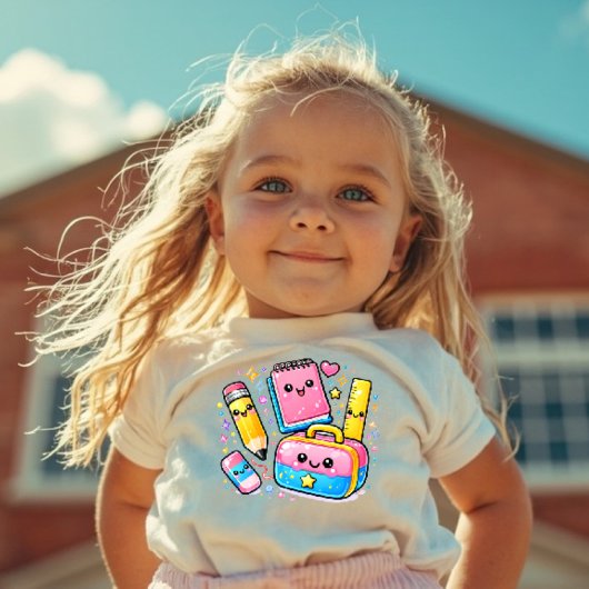 Y2K School Supplies Cute Kids Tee Kinder Shirts