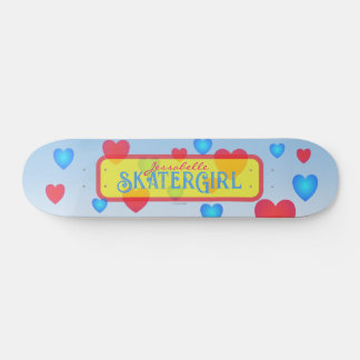 Y2K Skater Girl Glowing Hearts Persoonlijk Skateboard