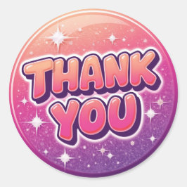 Y2K Thank You Round Sticker