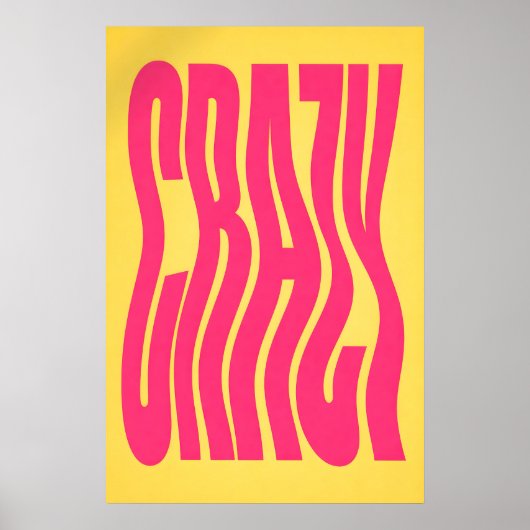 Y2K-typografieposter, Roze Retro Statement in Vet Poster (Voorkant)