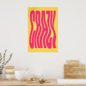 Y2K-typografieposter, Roze Retro Statement in Vet Poster (Keuken)