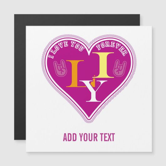 Y2K Vibrant Pink ILY Sign Language Heart Custom (Voorkant / Achterkant)