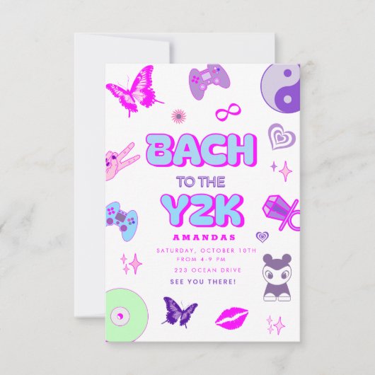 Y2K vrijgezellenfeest Kaart (Voorkant)