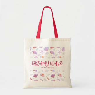Y2K Zeemeermin Kern Roze Schelp Aangepast Patroon Tote Bag