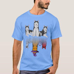 Y4WB Cute Husky Dog Witchy Autumn Halloween Husky T-shirt