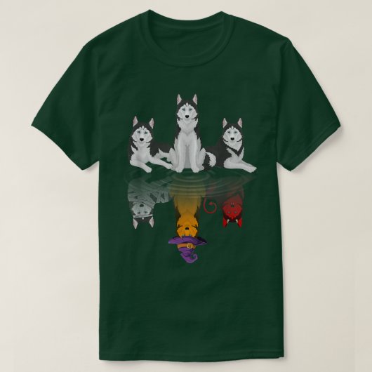 Y4WB Cute Husky Dog Witchy Autumn Halloween Husky T-shirt (Design voorkant)
