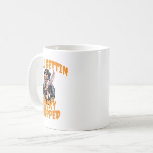 Y’all Gettin Rocky Chopped Tennessee Halloween Cos Koffiemok (Voorkant links)