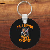 Y’all Gettin Rocky Chopped Tennessee Halloween Cos Sleutelhanger (Voorkant)