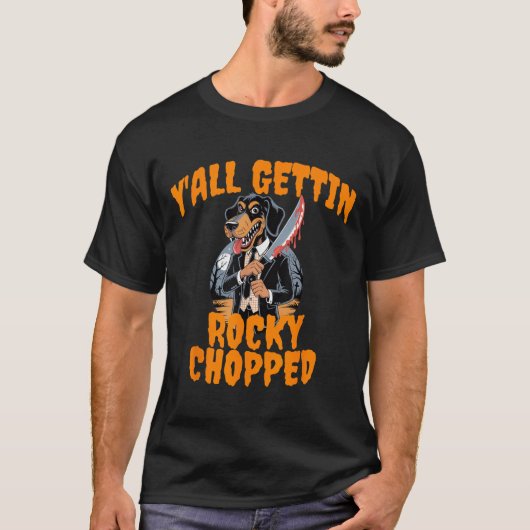 Y’all Gettin Rocky Chopped Tennessee Halloween Cos T-shirt (Voorkant)