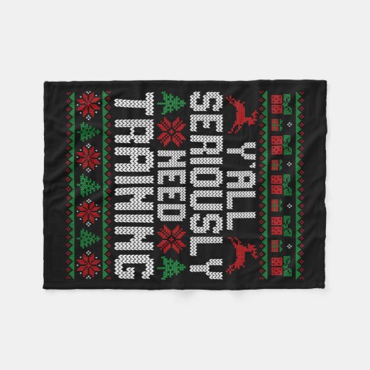 Y’all Seriously Need Training Ugly Christmas Offic Fleece Deken (Voorkant (Horizontaal))