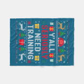 Y’all Seriously Need Training Ugly Office Christma Fleece Deken (Voorkant (Horizontaal))