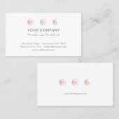 y.Bee Little Pink Daisy Flowers. Modern Floral Visitekaartje (Voorkant / Achterkant)