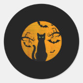 Y Christmas Cat Costume Retro Cat Moon Black Cat  Ronde Sticker (Voorkant)