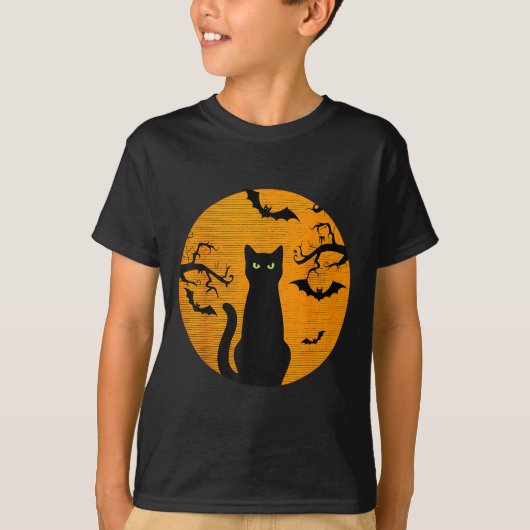 Y Christmas Cat Costume Retro Cat Moon Black Cat  T-shirt (Voorkant)