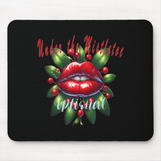 Y Christmas Mistletoe Lips - Naughty Holiday Tee W Muismat (Voorkant)