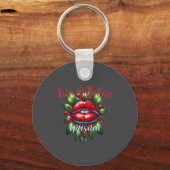 Y Christmas Mistletoe Lips - Naughty Holiday Tee W Sleutelhanger (Voorkant)