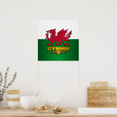 Y Ddraig Goch Poster (Keuken)