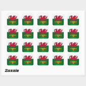 Y Ddraig Goch Vierkante Sticker (Vel)