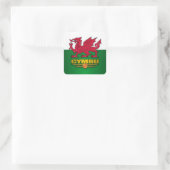 Y Ddraig Goch Vierkante Sticker (Tas)