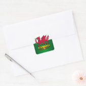 Y Ddraig Goch Vierkante Sticker (Envelop)