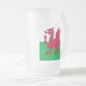 Y Ddraig Goch: Welsh Flag Beer Glass Matglas Bierpul (Voorkant rechts)