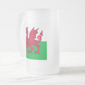 Y Ddraig Goch: Welsh Flag Beer Glass Matglas Bierpul (Voorkant links)