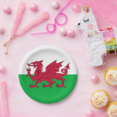 Y Ddraig Goch: Welsh Flag Paper Party Bord (Feest)