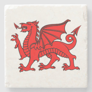 Y Ddraig Goch (Welsh Red Dragon) Onderzetter