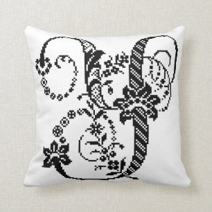 Y Decoratief Pixel Monogram met Chevron Pillow Kussen