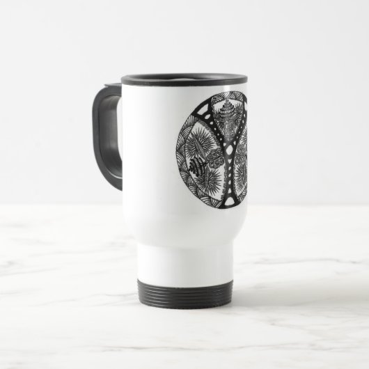 Y Doodle-reismoug Reisbeker (Voorkant links)