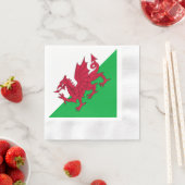 Y Draig Goch: Welsh Flag Coined Cocktail servetten (Insitu)